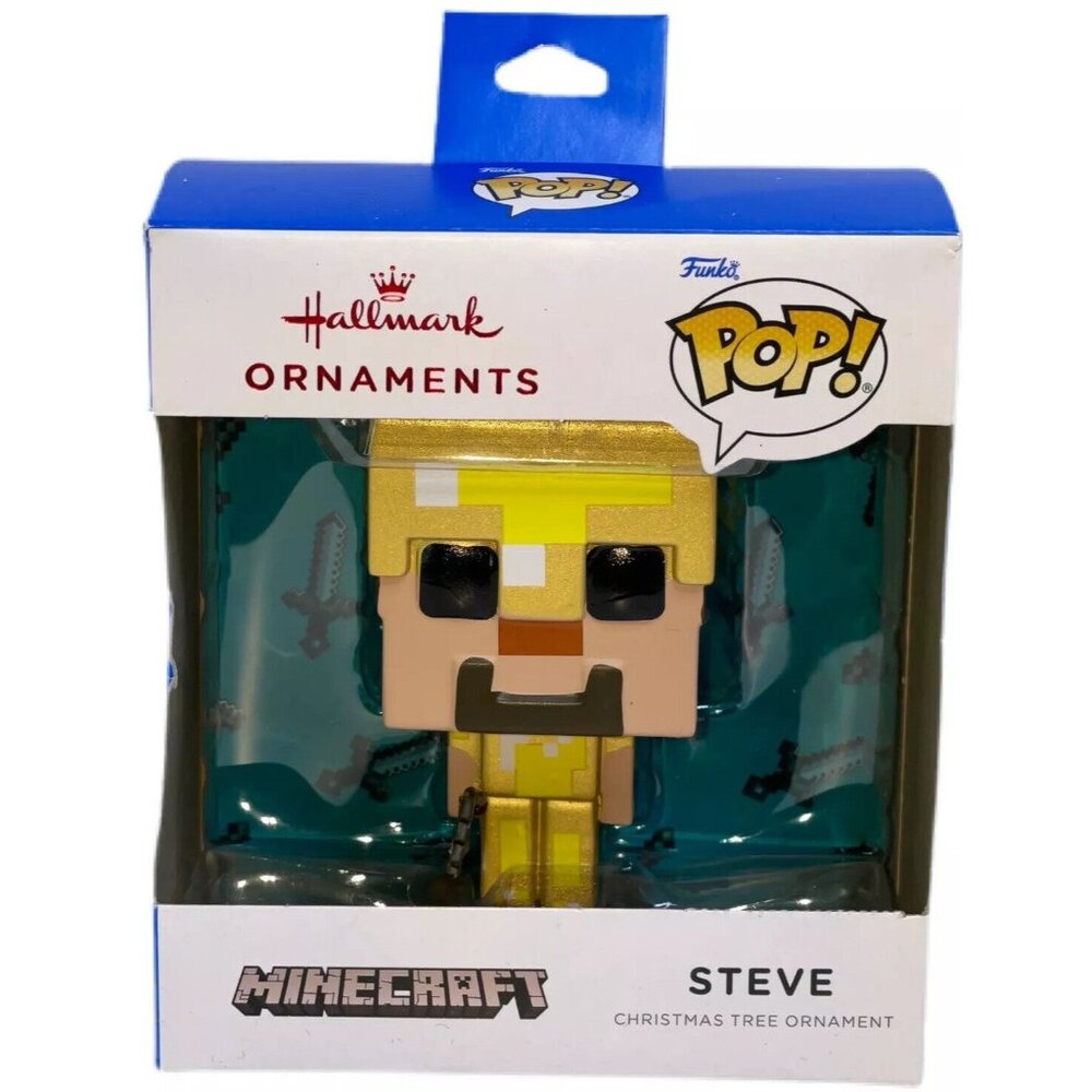 Funko POP! Minecraft ~ Steve Gold Armor ~ Hallmark Christmas Ornament Unopened - Picture 1 of 8